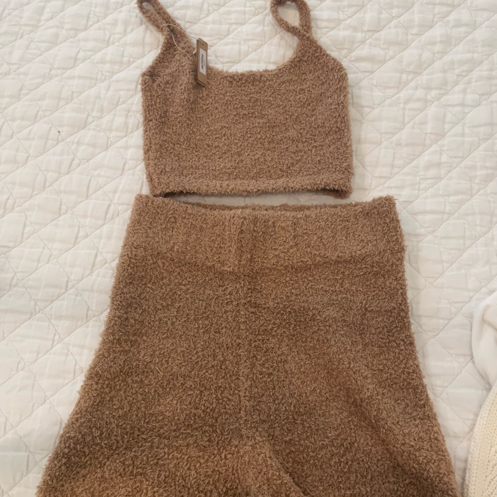 Skims Cozy Knit Set Camel